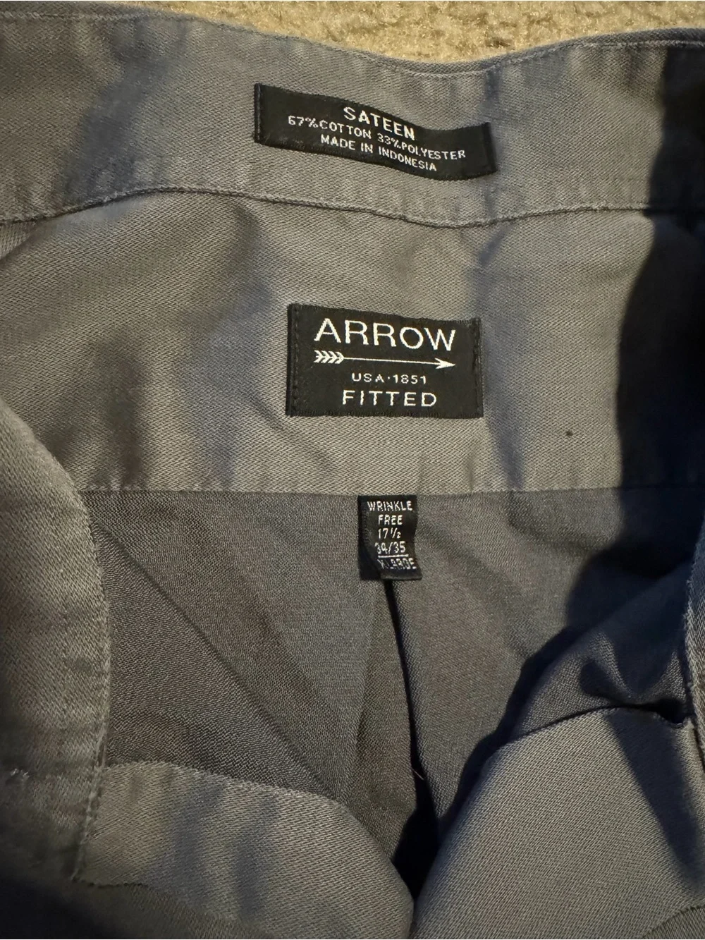 Arrow Men’s Fitted Dress Shirt in Charcoal